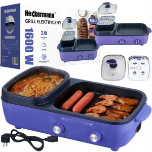 Grill Stołowy 2w1 Z Pokrywą Elektryczny 1600w