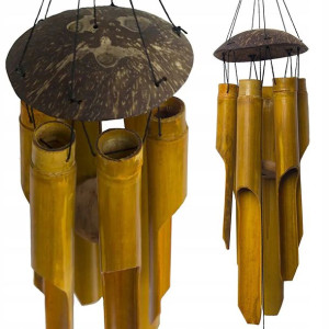 Dzwonki Wietrzne Bambusowe 5x Tuba Gong 63 Cm
