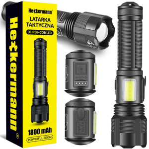 Mocna Latarka Taktyczna Led Xhp50 Zoom 6 Trybów