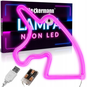 Neon Led Wiszący Lampka Ścienna Jednorożec Usb 3aa