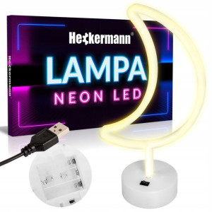 Neon Led Lampka Księżyc Z Podstawką Usb Do Pokoju