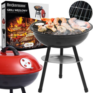 Grill Węglowy Ogrodowy Okrągły Z Pokrywą Popielnik