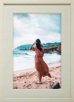 Ramka Na Zdjęcia Kremowa Rama Drewniana 50x70