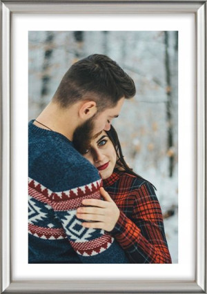 Ramka Na Zdjęcia Srebrna Foto Rama 40x50 Cm