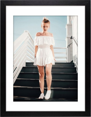 Ramka Na Zdjęcia 30x40 Cm Drewniana Czarna Foto