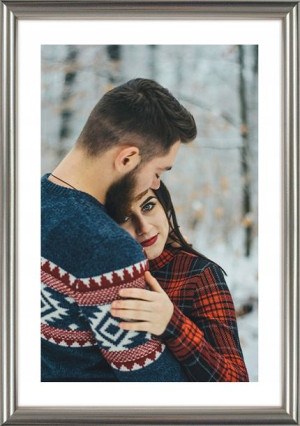 Ramka Na Zdjęcia Srebrna Foto Rama 40x50 Cm