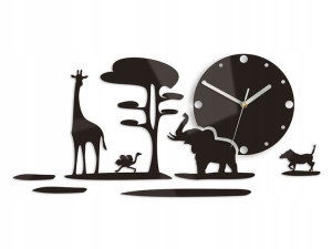 Zegar Na Ścianę Ultra Cichy Safari 3d Wenge