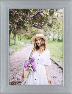 Ramka Na Zdjęcia Srebrna 40x50 Cm Foto Rama