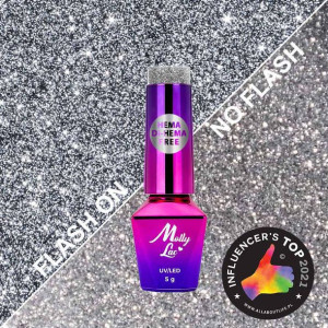Lakier hybrydowy MollyLac Flashing Lights Metal Mind Hema/di-Hema free 5 g