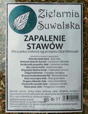 Zioła Zielarnia Suwalska Zapalenie Stawów 200g