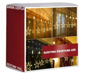 Łańcuch Świetlny Gwiazdki 2,5m Barwa Ciepła Led