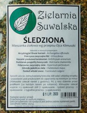 Mieszanka Ziół na Śledzionę Zielarnia Suwalska 350 g