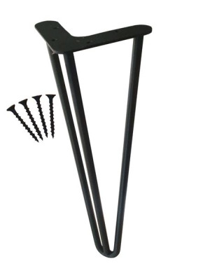 Metalowe Nóżki Noga Stolika Hairping Leg Czarne 30 CM 3 Prętowe