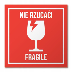 Naklejka Adr Nie Rzucać Szkło Fragile 10Cm 250Szt