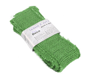 Zielona Dekoracyjna Taśma Z Juty 6 Cm X 3 M