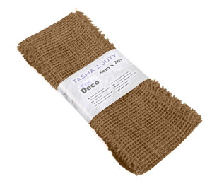 Brązowa Dekoracyjna Taśma Z Juty 6 Cm X 3 M