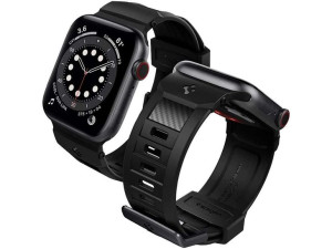 Pasek Spigen Rugged Band do Apple Watch 2/3/4/5/6/7/SE 38/40/41mm Matte Bla
