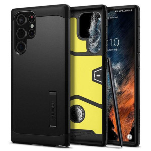 Pancerne etui Spigen Tough Armor pokrowiec do Samsung Galaxy S22 Ultra Blac