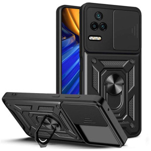 Pancerne etui Camshield Pro Stand Cover Ring z osłoną aparatu do Xiaomi Poc