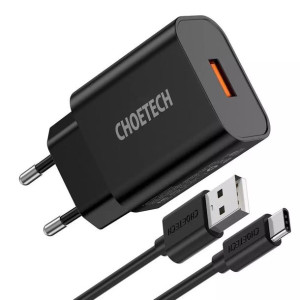 Choetech szybka ładowarka sieciowa Quick Charge 3.0 18W 3A + kabel USB - US