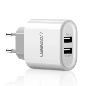 Ugreen ładowarka sieciowa 2x USB 2,4 A biały (CD104 20384)