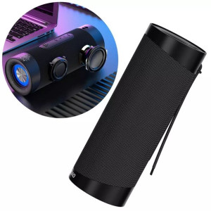 Dudao bezprzewodowy głośnik bluetooth 5.0 światła RGB czarny (Y10Pro)