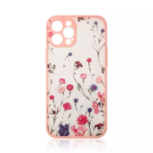 Design Case etui do iPhone 13 Pro pokrowiec w kwiaty różowy