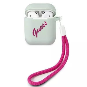 Guess GUACA2LSVSBF AirPods cover niebieski fuksja/blue fuschia Silicone Vin