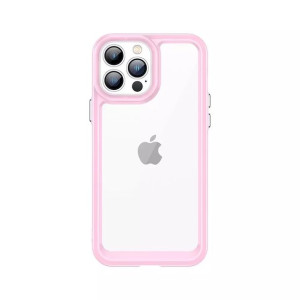 Outer Space Case etui do iPhone 12 Pro sztywny pokrowiec z żelową ramką róż