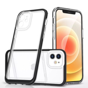 Clear 3in1 etui do iPhone 12 żelowy pokrowiec z ramką czarny