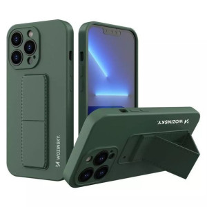 Wozinsky Kickstand Case silikonowe etui z podstawką iPhone 13 mini ciemnozi