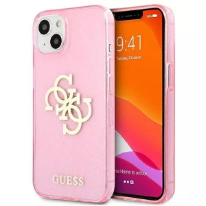 Guess GUHCP13SPCUGL4GPI iPhone 13 mini 5,4" różowy/pink hard case Glitter 4