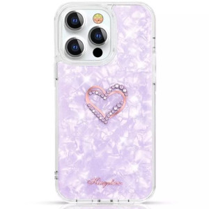 Kingxbar Epoxy Series etui z Kryształami Swarovskiego iPhone 13 Pro fioleto