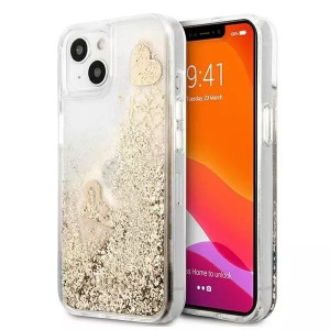 Guess GUHCP13SGLHFLGO iPhone 13 mini 5,4" gold/złoty hardcase Glitter Charm