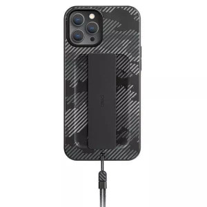 UNIQ etui Heldro iPhone 12/12 Pro 6,1" czarny moro/charcoal camo Antimicrob