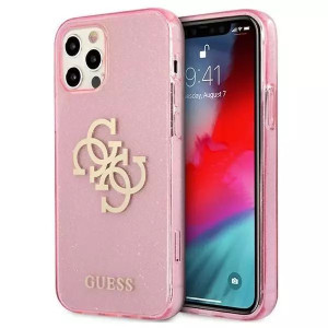 Guess GUHCP12LPCUGL4GPI iPhone 12 Pro Max 6,7" różowy/pink hard case Glitte