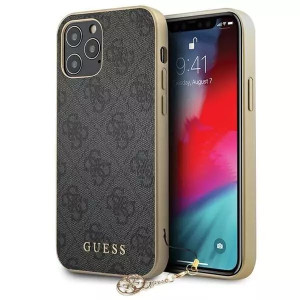 Guess GUHCP12MGF4GGR iPhone 12/12 Pro 6,1" szary/grey hardcase 4G Charms Co