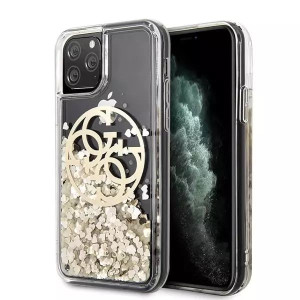 Guess GUHCN58LGGITDGO iPhone 11 Pro złoty/gold hard case Circle Liquid Glit