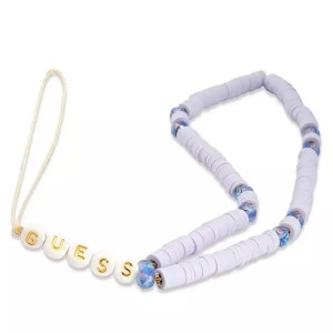 Guess zawieszka GUSTPEARU Phone Strap fioletowy Heishi Beads