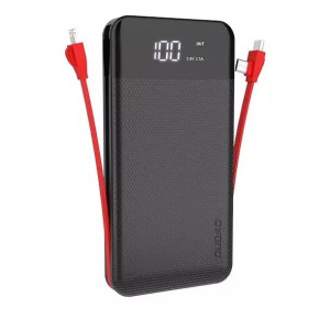 Dudao 2x USB powerbank 10000mAh 2A wbudowany kabel 3w1 Lightning / USB Typ