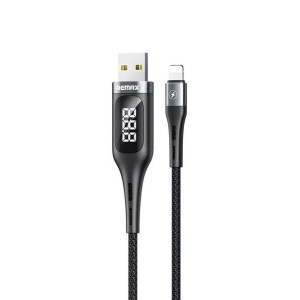 Remax kabel przewód USB - Lightning do ładowania z ekranem wyświetlaczem mi