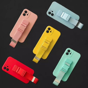 Rope case żelowe etui ze smyczą łańcuszkiem torebka smycz iPhone 13 ciemnoz