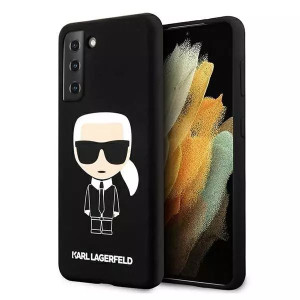 Karl Lagerfeld KLHCS21MSLFKBK S21+ G996 hardcase czarny/black Silicone Icon