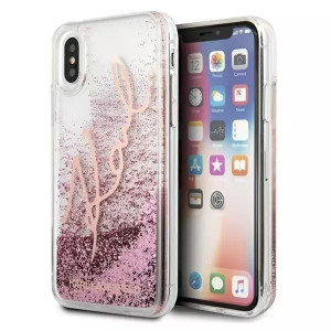 Karl Lagerfeld KLHCPXTRKSRG iPhone X/Xs różowo-złoty/rose gold Glitter Sign