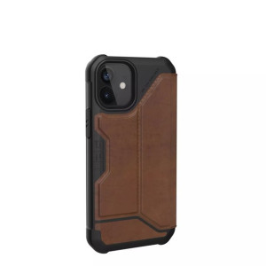 UAG Metropolis LTHR ARMR - skórzana obudowa ochronna z klapką do iPhone 12