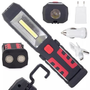 Lampa latarka warsztatowa 3w1 LED COB akumulator akumulatorowa