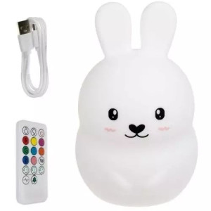 Lampka nocna LED silikonowa dla dzieci 9 kolorów Lampa Króliczek królik + p