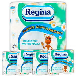 Papier toaletowy Regina Rumiankowy 3 warstwy (4 rolki) x 5 opakowań