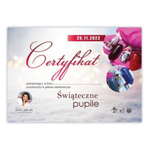 Certyfikat ze szkolenia online Świąteczne pupile by Paulina Laskowska wersj