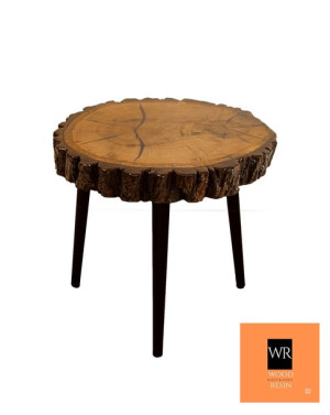 Stół żywiczny PDOS_081549_Z05 Żywica epoksydowa 43 x 41 x 6 cm Nogi 35 cm